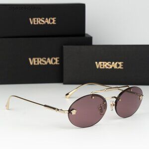 Versace Women Sunglasses Gold Violet Pilot VE2295 1252/1A NEW AUTHENTIC